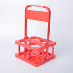 Portabottiglie pieghevole a 4 fori, contenitore portatile in plastica per bevande con maniglia, organizer pieghevole per vino, bibite e cocktail.