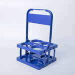 Portabottiglie pieghevole a 4 fori, contenitore portatile in plastica per bevande con maniglia, organizer pieghevole per vino, bibite e cocktail.