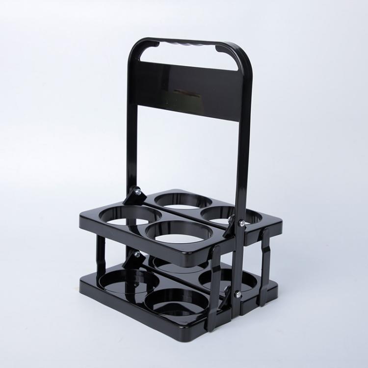 Portabottiglie pieghevole a 4 fori, contenitore portatile in plastica per bevande con maniglia, organizer pieghevole per vino, bibite e cocktail.