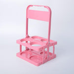 Portabottiglie pieghevole a 4 fori, contenitore portatile in plastica per bevande con maniglia, organizer pieghevole per vino, bibite e cocktail.