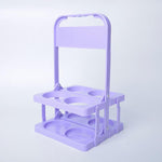 Portabottiglie pieghevole a 4 fori, contenitore portatile in plastica per bevande con maniglia, organizer pieghevole per vino, bibite e cocktail.