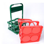 Portabottiglie pieghevole a 4 fori, contenitore portatile in plastica per bevande con maniglia, organizer pieghevole per vino, bibite e cocktail.