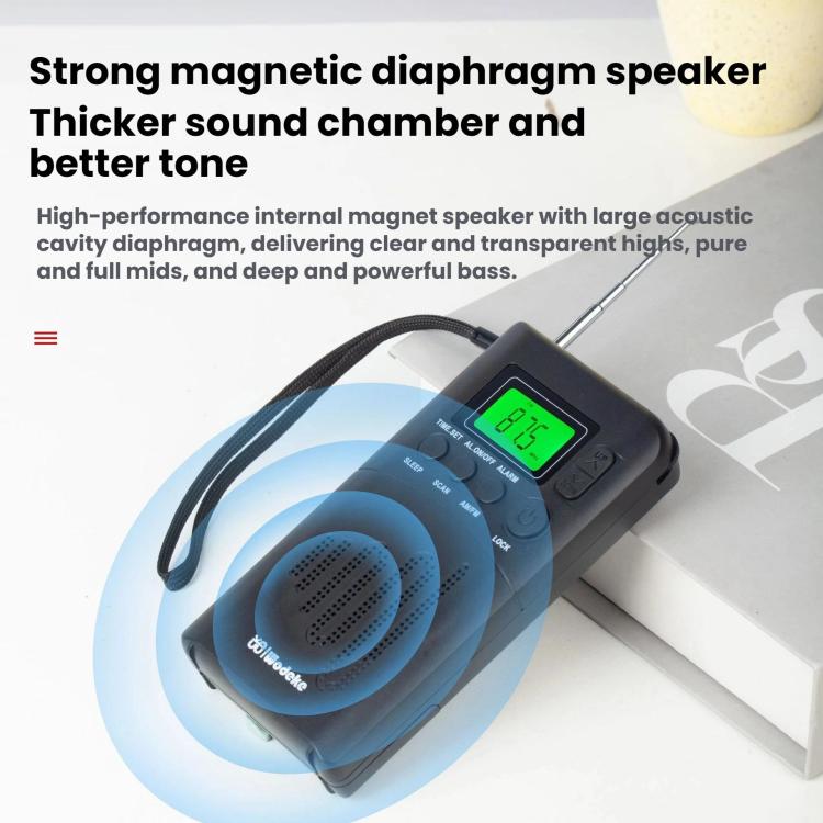 WDK Portable FM/AM Full-Band Mini Digital Display Radio, For EU, For US