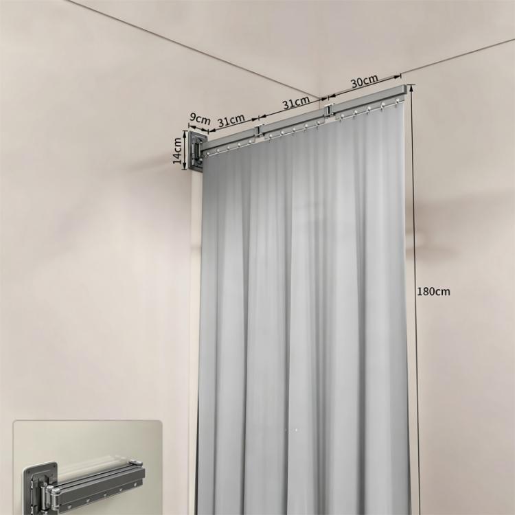 Tenda da doccia pieghevole e impermeabile per bagno, divisorio invisibile per WC, zona asciutta e zona umida., 3-Fold Grey, 4-Fold Grey, 5-Fold Grey, 3-Fold White, 4-Fold White, 5-Fold White