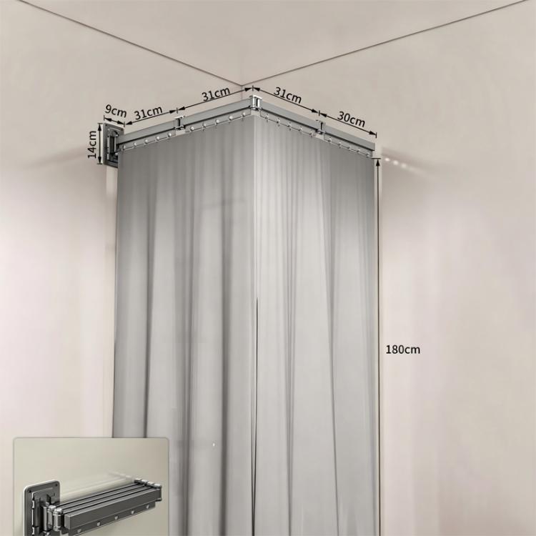 Tenda da doccia pieghevole e impermeabile per bagno, divisorio invisibile per WC, zona asciutta e zona umida., 3-Fold Grey, 4-Fold Grey, 5-Fold Grey, 3-Fold White, 4-Fold White, 5-Fold White