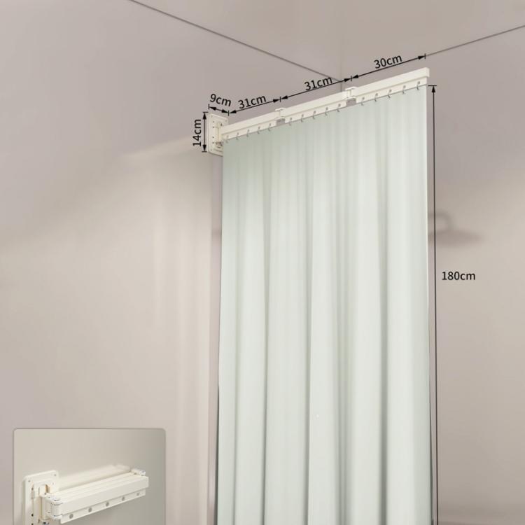 Tenda da doccia pieghevole e impermeabile per bagno, divisorio invisibile per WC, zona asciutta e zona umida., 3-Fold Grey, 4-Fold Grey, 5-Fold Grey, 3-Fold White, 4-Fold White, 5-Fold White