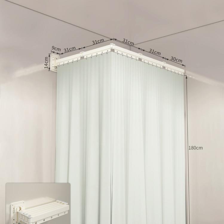 Tenda da doccia pieghevole e impermeabile per bagno, divisorio invisibile per WC, zona asciutta e zona umida., 3-Fold Grey, 4-Fold Grey, 5-Fold Grey, 3-Fold White, 4-Fold White, 5-Fold White