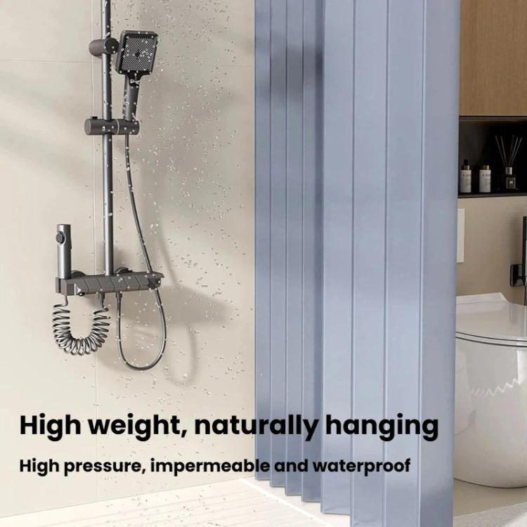 Tenda da doccia pieghevole e impermeabile per bagno, divisorio invisibile per WC, zona asciutta e zona umida., 3-Fold Grey, 4-Fold Grey, 5-Fold Grey, 3-Fold White, 4-Fold White, 5-Fold White