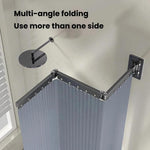 Tenda da doccia pieghevole e impermeabile per bagno, divisorio invisibile per WC, zona asciutta e zona umida., 3-Fold Grey, 4-Fold Grey, 5-Fold Grey, 3-Fold White, 4-Fold White, 5-Fold White
