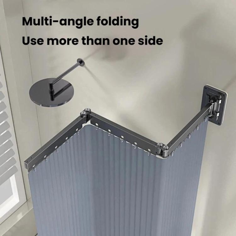 Tenda da doccia pieghevole e impermeabile per bagno, divisorio invisibile per WC, zona asciutta e zona umida., 3-Fold Grey, 4-Fold Grey, 5-Fold Grey, 3-Fold White, 4-Fold White, 5-Fold White