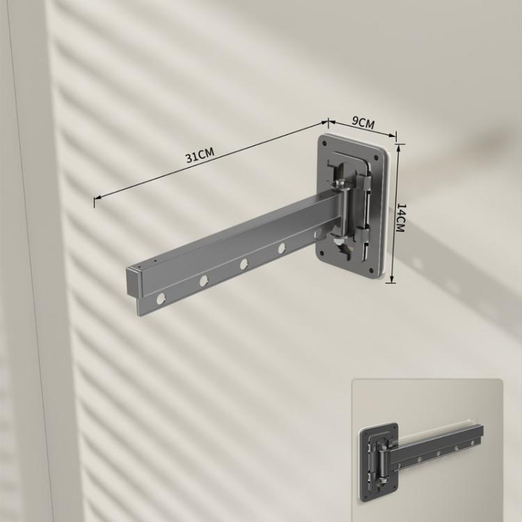 Stendibiancheria pieghevole senza foratura per balcone, stendibiancheria invisibile retrattile, 1-Fold Grey, 2-Fold Grey, 3-Fold Grey, 4-Fold Grey, 5-Fold Grey, 1-Fold White, 2-Fold White, 3-Fold White, 4-Fold White, 5-Fold White