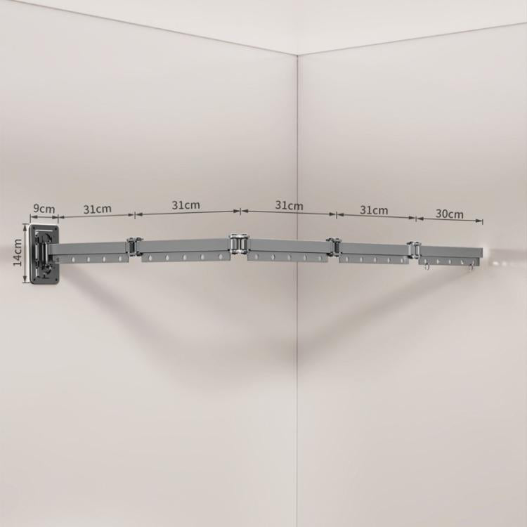 Stendibiancheria pieghevole senza foratura per balcone, stendibiancheria invisibile retrattile, 1-Fold Grey, 2-Fold Grey, 3-Fold Grey, 4-Fold Grey, 5-Fold Grey, 1-Fold White, 2-Fold White, 3-Fold White, 4-Fold White, 5-Fold White