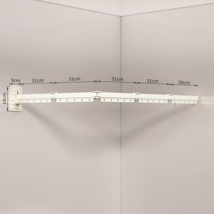 Stendibiancheria pieghevole senza foratura per balcone, stendibiancheria invisibile retrattile, 1-Fold Grey, 2-Fold Grey, 3-Fold Grey, 4-Fold Grey, 5-Fold Grey, 1-Fold White, 2-Fold White, 3-Fold White, 4-Fold White, 5-Fold White