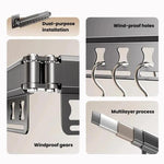 Stendibiancheria pieghevole da balcone, asta appendiabiti retrattile senza trapano per uso domestico, 1-Fold Grey, 1-Fold White, 2-Fold Grey, 2-Fold White, 3-Fold Grey, 3-Fold White