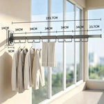 Stendibiancheria pieghevole girevole per uso domestico, montaggio a parete senza foratura, asta appendiabiti retrattile, 1-Fold White, 2-Fold White, 3-Fold White, 4-Fold White, 5-Fold White, 1-Fold Grey, 2-Fold Grey, 3-Fold Grey, 4-Fold Grey, 5-Fold Grey