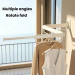 Stendibiancheria pieghevole girevole per uso domestico, montaggio a parete senza foratura, asta appendiabiti retrattile, 1-Fold White, 2-Fold White, 3-Fold White, 4-Fold White, 5-Fold White, 1-Fold Grey, 2-Fold Grey, 3-Fold Grey, 4-Fold Grey, 5-Fold Grey