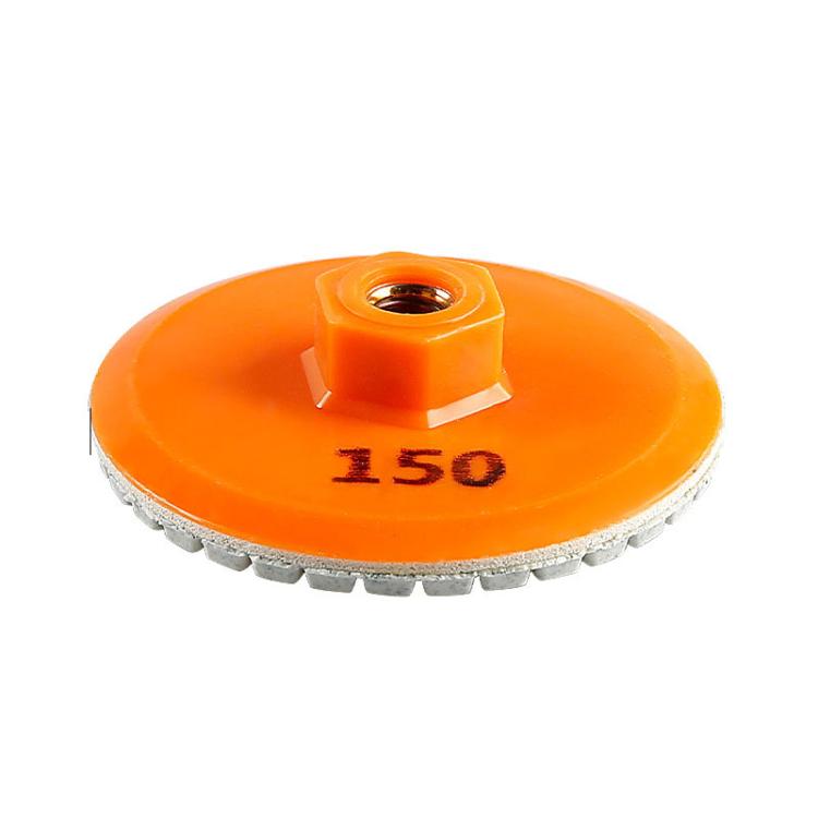 Disco diamantato monoblocco da 3 pollici (8 cm) per levigatura a secco e smerigliatura dei bordi delle piastrelle, 50, 150, 300, 500, 1000