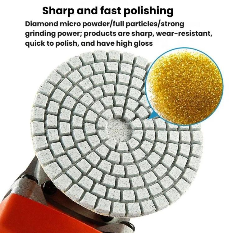 Disco diamantato monoblocco da 3 pollici (8 cm) per levigatura a secco e smerigliatura dei bordi delle piastrelle, 50, 150, 300, 500, 1000