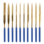 Lima diamantata in lega rivestita di titanio, lima ad alta durezza, strumento per la levigatura di pietre preziose e metalli., 10-Piece Set 3x140mm, 10-Piece Set 4x160mm, 10-Piece Set 5x180mm