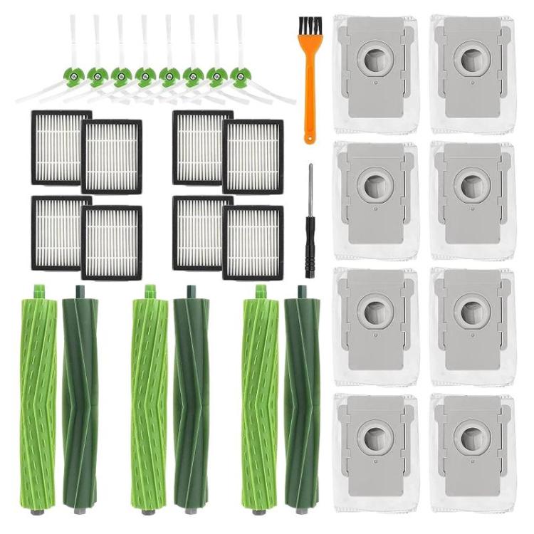 28 in 1 Accessori per aspirapolvere robot iRobot Roomba I7 / I7+ / E5 / E6: spazzola principale, spazzola laterale, filtro, 28 in 1