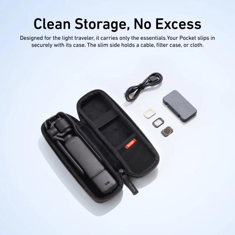 Borsa mini valigia portatile per DJI Osmo Pocket 4/3 TELESIN DisAdv con tracolla regolabile.