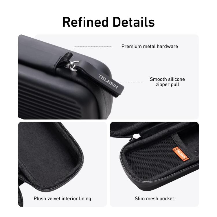 Borsa mini valigia portatile per DJI Osmo Pocket 4/3 TELESIN DisAdv con tracolla regolabile.