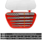 Set di attrezzi per l'estrazione di viti rotte, 6pcs / set, Coarse-threaded 6pcs / set, Coarse-threaded 5pcs / set