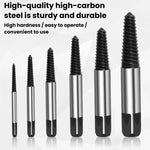 Set di attrezzi per l'estrazione di viti rotte, 6pcs / set, Coarse-threaded 6pcs / set, Coarse-threaded 5pcs / set
