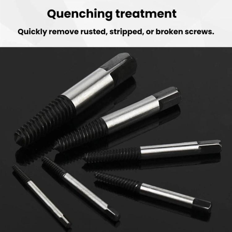 Set di attrezzi per l'estrazione di viti rotte, 6pcs / set, Coarse-threaded 6pcs / set, Coarse-threaded 5pcs / set