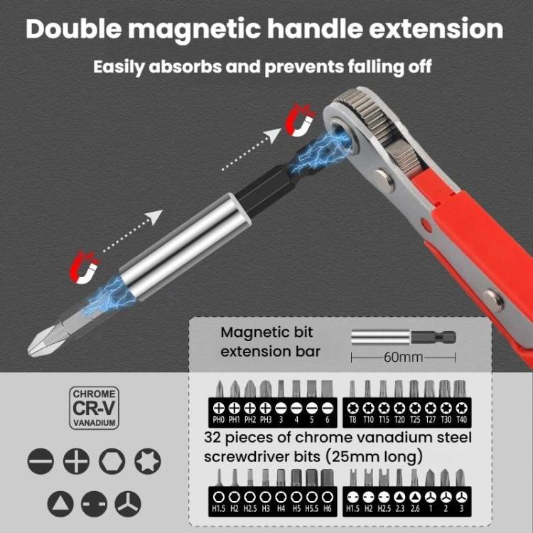 Set di chiavi a bussola da 1/4 di pollice, punte per cacciavite, attrezzi per riparazione ferramenta, 48pcs / set, 47pcs / set A, 47pcs / set B