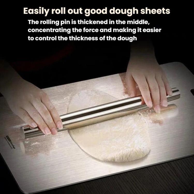 Mattarello in acciaio inox 304 per levigatura e cottura in cucina., LsCook 32cm