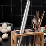 Mattarello in acciaio inox 304 per levigatura e cottura in cucina., LsCook 32cm