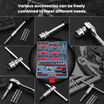 Set di attrezzi per riparazione auto Hi-Spec da 128 pezzi da 1 1/4 di pollice, con punte di forma speciale, bussole e chiave a cricchetto., 126 In 1