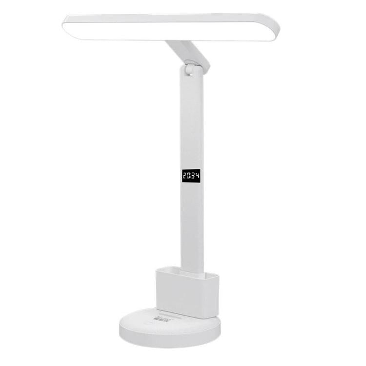 Lampada da scrivania Xiajule per la cura degli occhi, con display dell'ora, 3 temperature di colore dimmerabili e luce da comodino., 1200mAh, 1800mAh