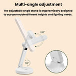 Lampada da scrivania Xiajule per la cura degli occhi, con display dell'ora, 3 temperature di colore dimmerabili e luce da comodino., 1200mAh, 1800mAh