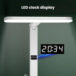 Lampada da scrivania Xiajule per la cura degli occhi, con display dell'ora, 3 temperature di colore dimmerabili e luce da comodino., 1200mAh, 1800mAh