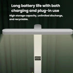 Lampada da scrivania Xiajule per la cura degli occhi, con display dell'ora, 3 temperature di colore dimmerabili e luce da comodino., 1200mAh, 1800mAh