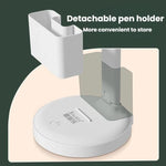 Lampada da scrivania Xiajule per la cura degli occhi, con display dell'ora, 3 temperature di colore dimmerabili e luce da comodino., 1200mAh, 1800mAh