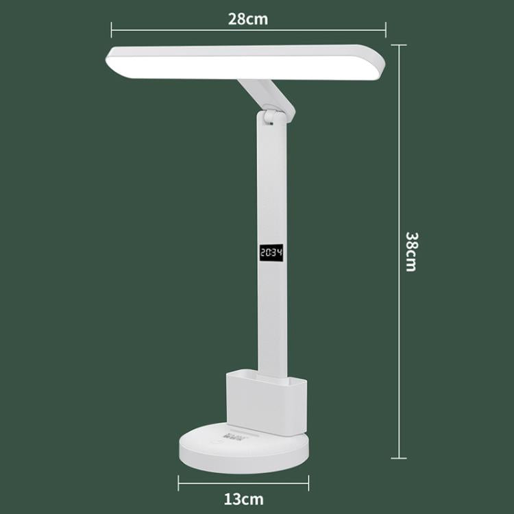 Lampada da scrivania Xiajule per la cura degli occhi, con display dell'ora, 3 temperature di colore dimmerabili e luce da comodino., 1200mAh, 1800mAh