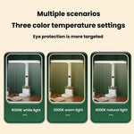 Lampada da scrivania Xiajule per la cura degli occhi, con display dell'ora, 3 temperature di colore dimmerabili e luce da comodino., 1200mAh, 1800mAh