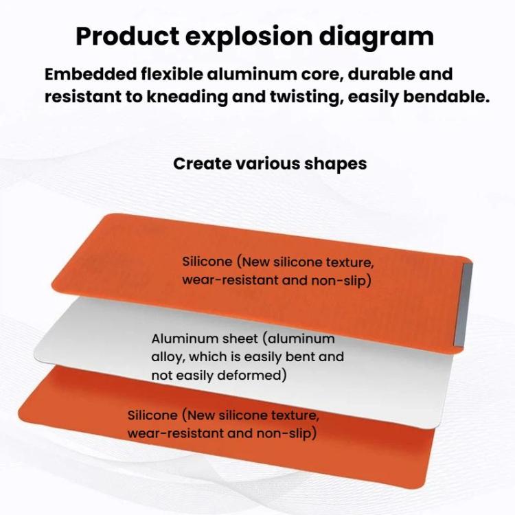 Supporto da tavolo flessibile, deformabile e pieghevole in silicone K8 per cellulari, tablet e laptop, portatile e antiscivolo.