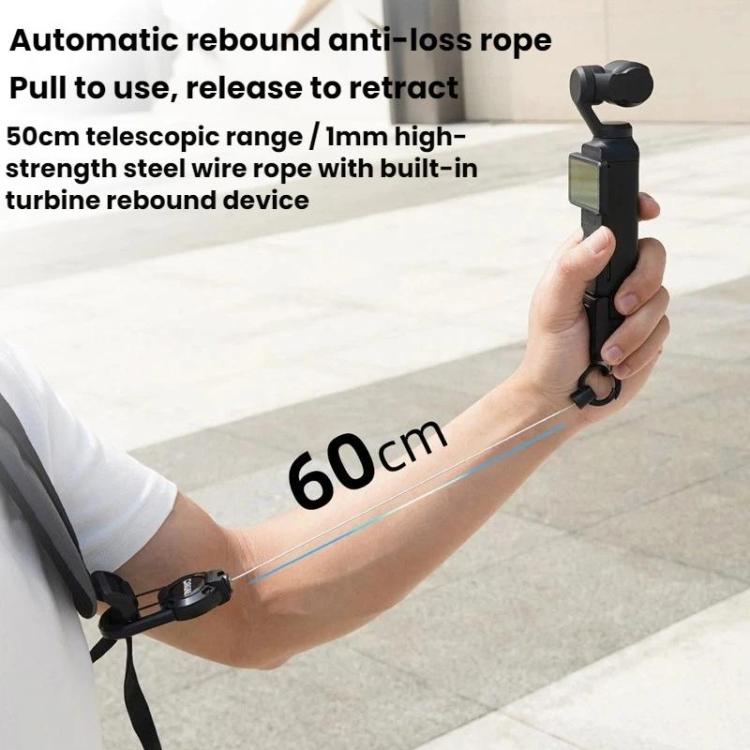 Moschettone telescopico per zaino per action camera DJI Osmo Action 6 / Pocket 3 / 4 BRDRC, Normal