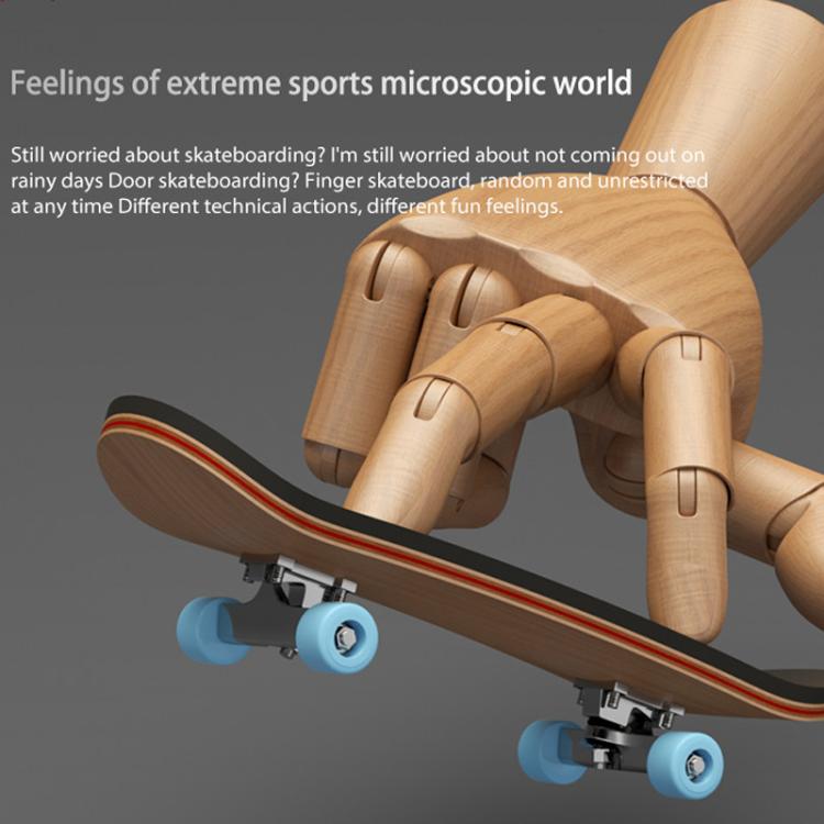 Skateboard da dito in legno d'acero a 5 strati con cuscinetti, antistress da scrivania, gioco sportivo per le dita