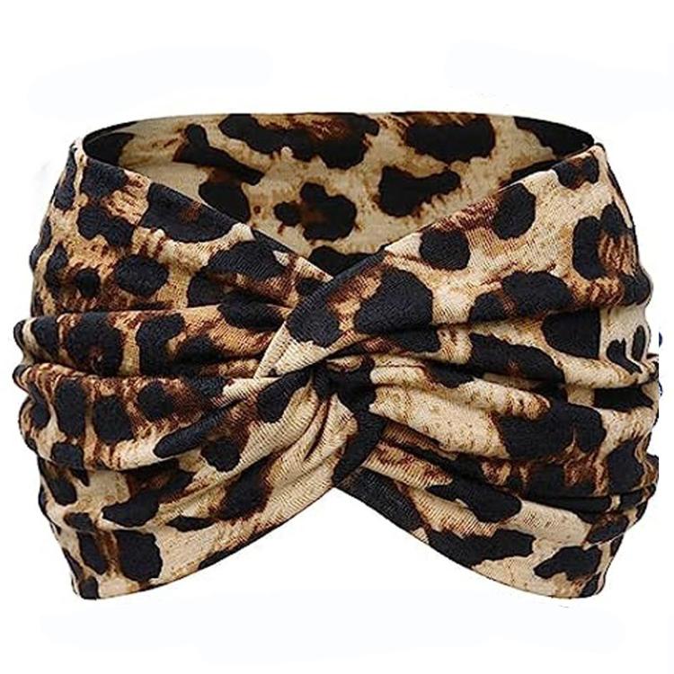 Fascia elastica incrociata extra larga per capelli da donna, ideale per yoga, corsa e sport.
