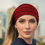 Fascia elastica incrociata extra larga per capelli da donna, ideale per yoga, corsa e sport.