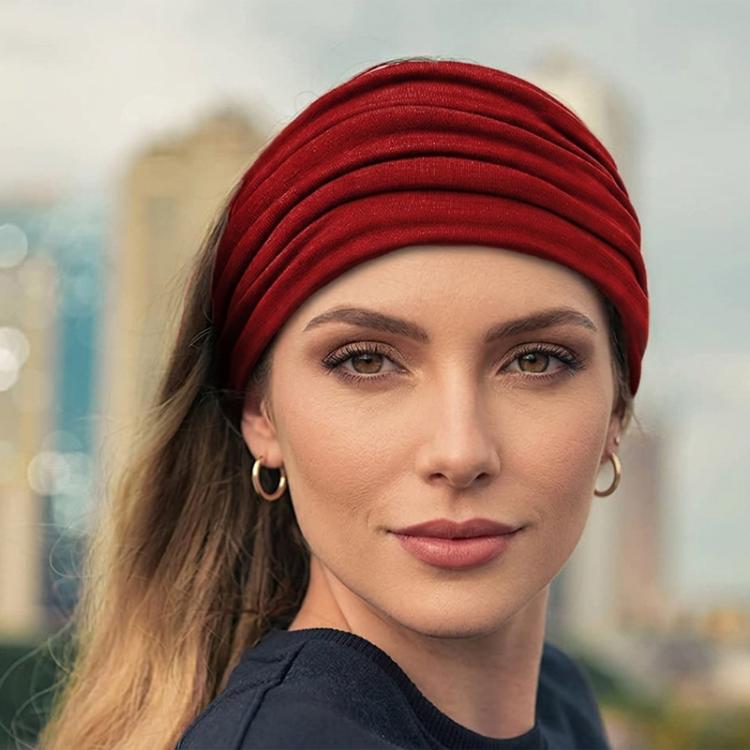Fascia elastica incrociata extra larga per capelli da donna, ideale per yoga, corsa e sport.