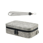 Custodia per action camera aMagins in pelle nabuk, piccola borsa da viaggio con divisori regolabili.