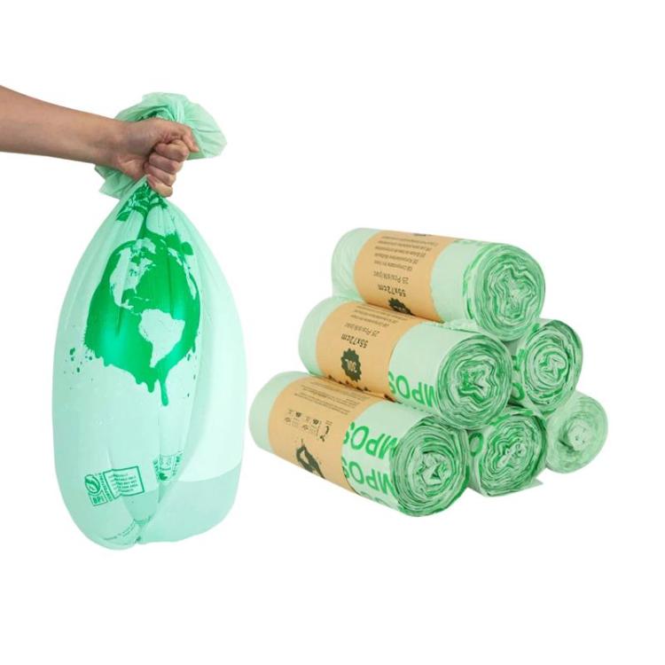Sacchi per la spazzatura biodegradabili in PLA per cucina, sacchi per rifiuti domestici compostabili con apertura piatta, 50pcs / set 36 x 35cm, 50pcs / set 40 x 38cm, 50pcs / set 43 x 46cm, 25pcs / set 55 x 72cm