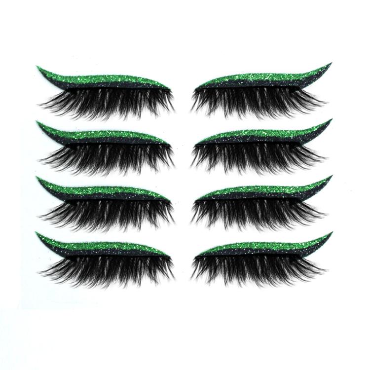 4 paia di eyeliner glitterato autoadesivo impermeabile, ciglia finte, ombretto adesivo