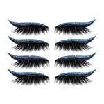 4 paia di eyeliner glitterato autoadesivo impermeabile, ciglia finte, ombretto adesivo